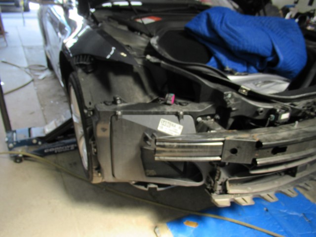 2015 Tesla 75 auto body repairs in process